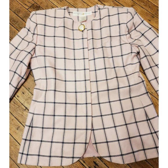 Vintage Pink Striped Statement Blazer size 6 - Picture 2 of 4